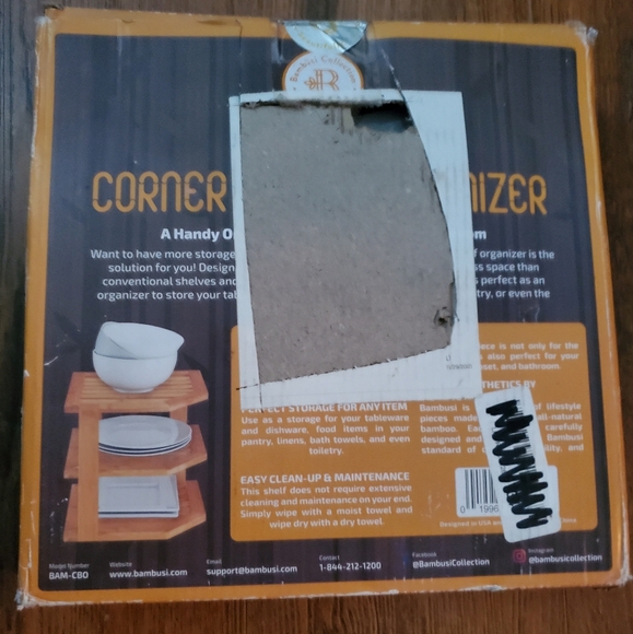 Bambusi Organic Bamboo Corner Shelf - Picture 3 of 3